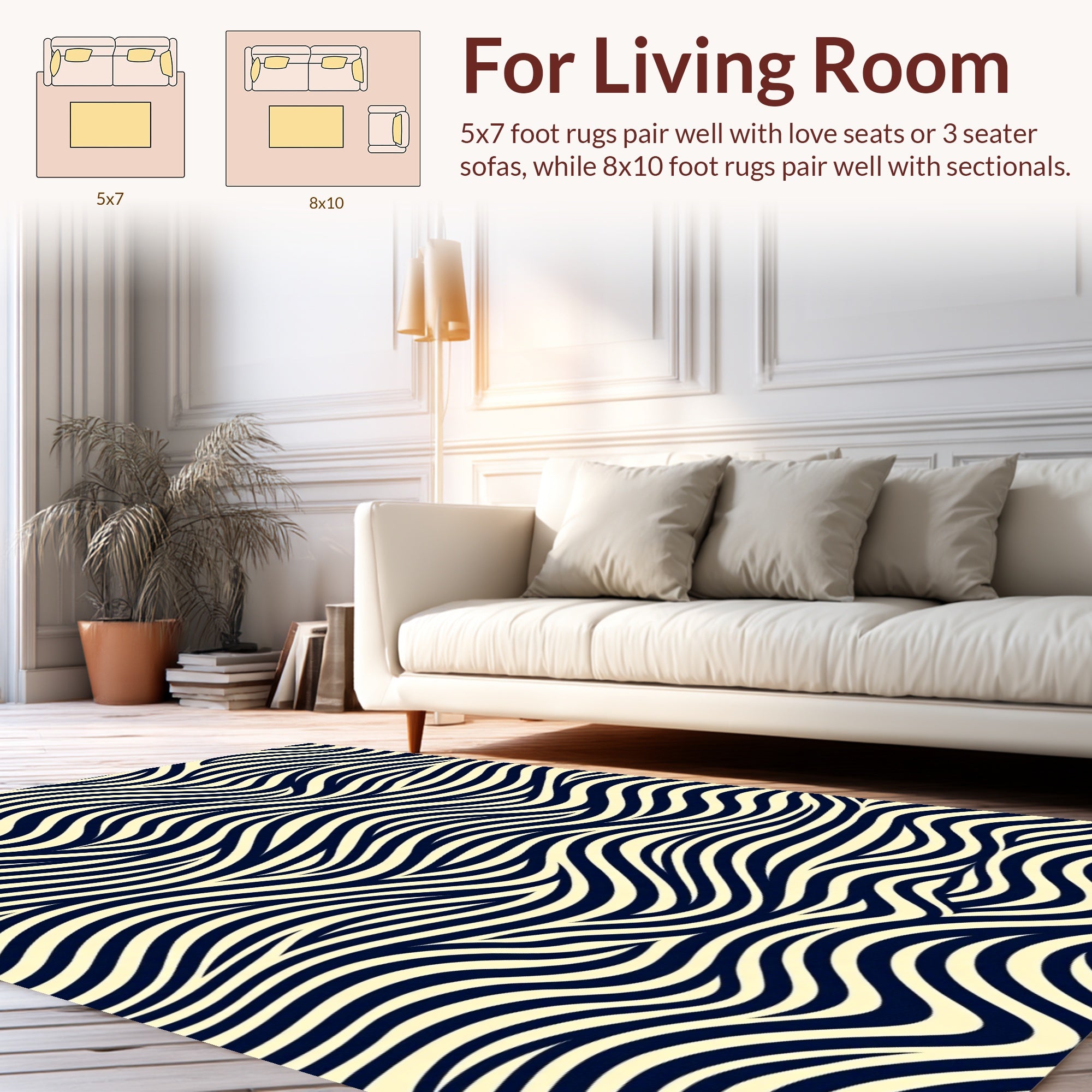 Striped Wave Pattern Design Rug