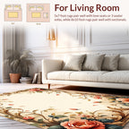 Vintage Floral Scrollwork Botanical Design Rug