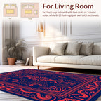 Classic Red Floral Ornate Print Rug
