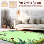 Whimsical Dragonfly and Ladybug Meadow Design Rug