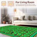 Emerald Green Diamond Geometric Pattern Rug
