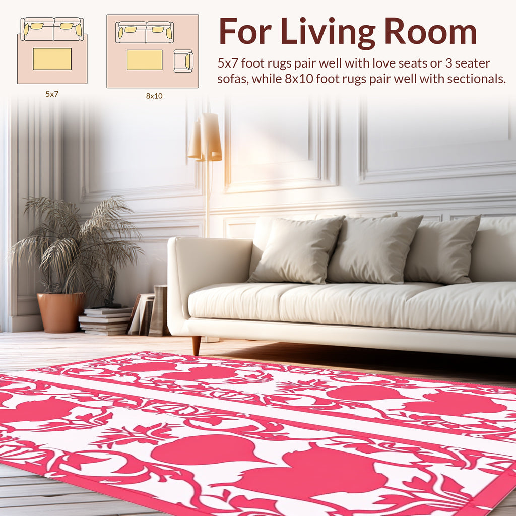 Coral Heart And Vine Art Design Rug