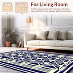 Naval Geometric Interlocking Design Rug