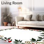 Crimson Berry Vine Scroll Rug