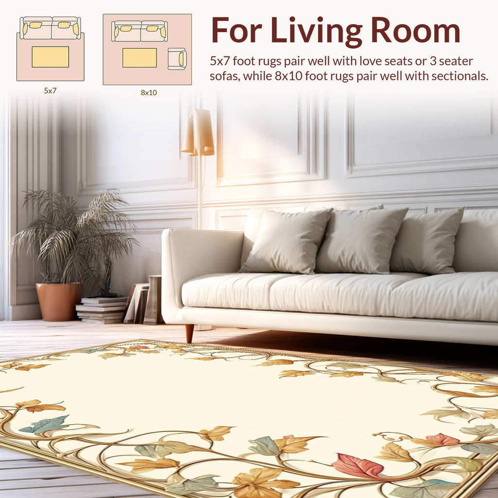 Art Nouveau Vine Leaf Pattern Rug