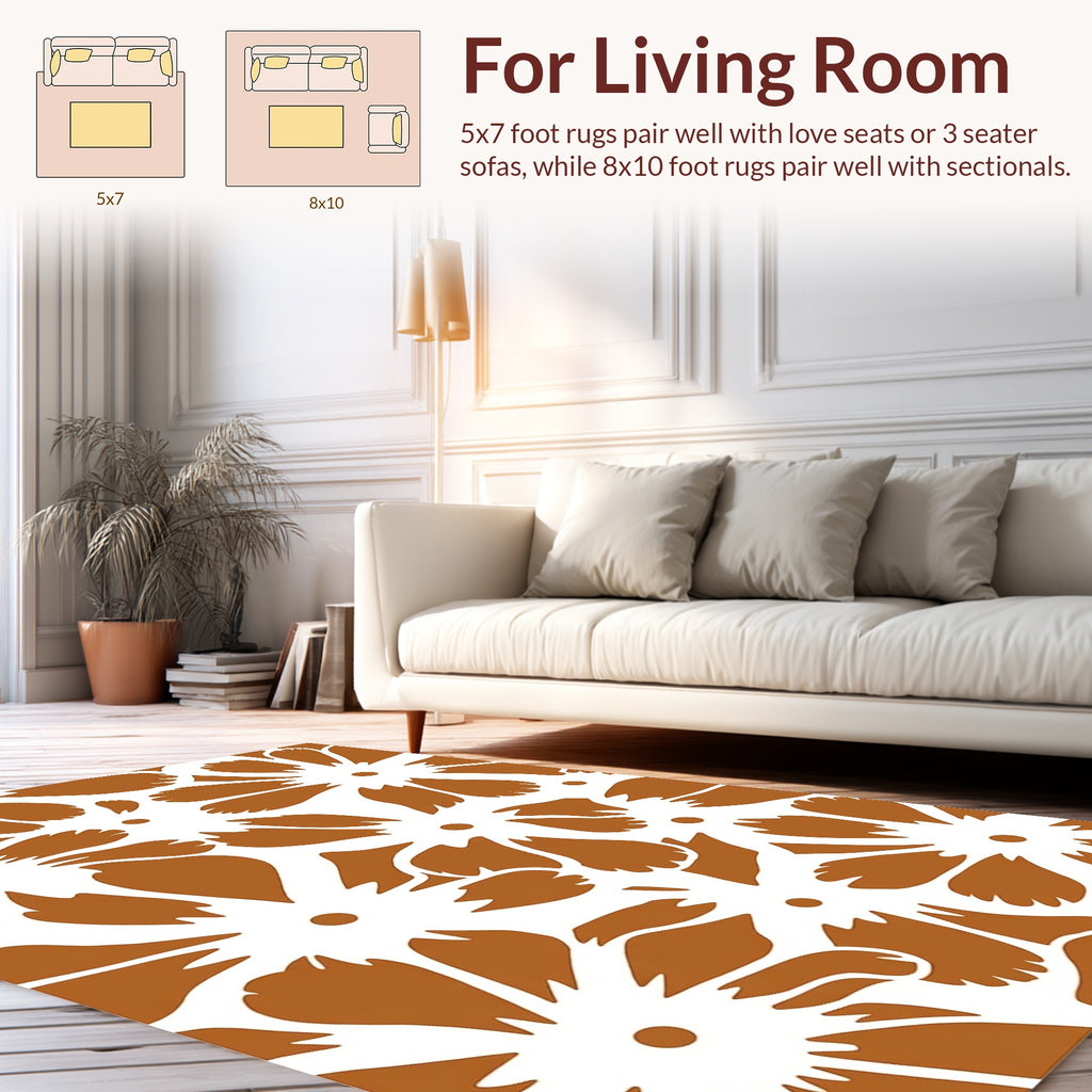 Rustic Floral Pattern Rug