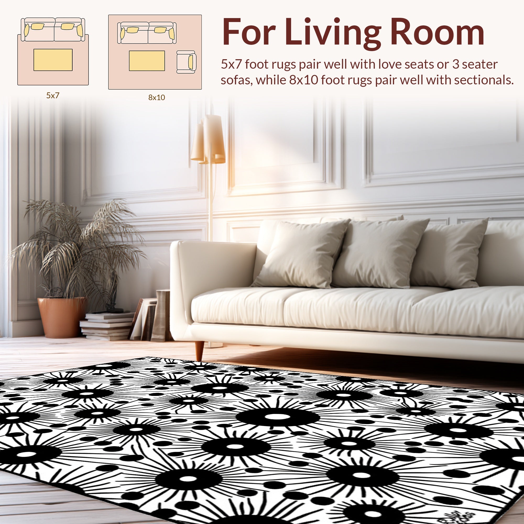 Geometric Flower Pattern Design Rug