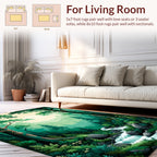 Enchanted Forest Waterfall Nature Scene Rug