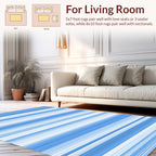 Cool Blue Striped Modern Rug