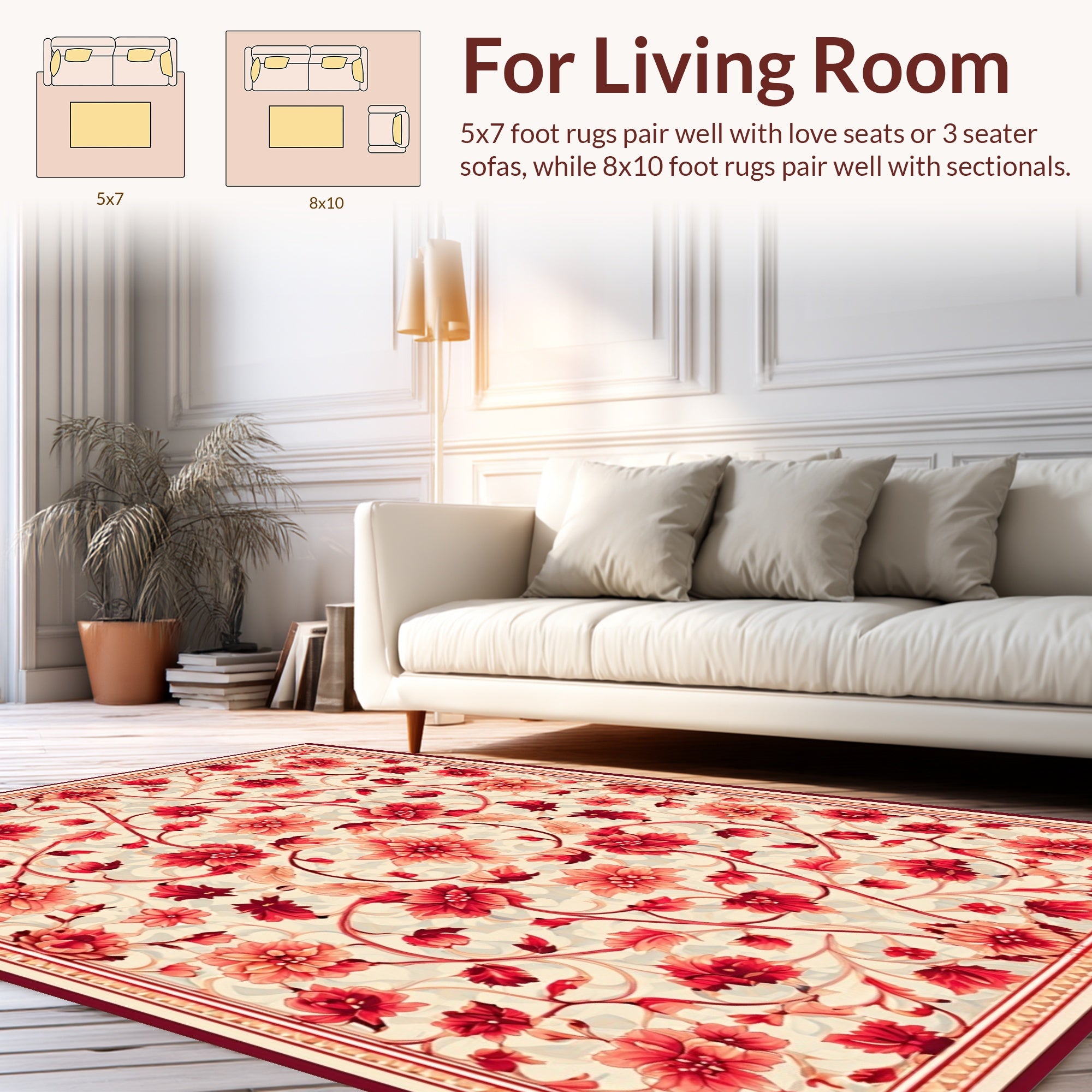 Crimson Garden Floral Medallion Rug