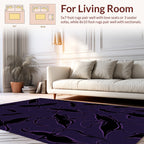 Dark Floral Silhouette Pattern Rug