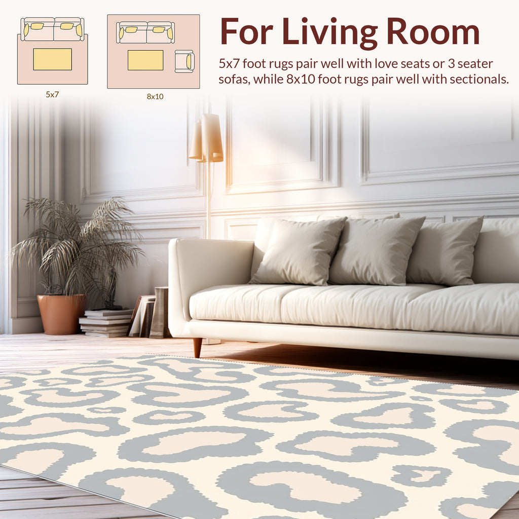 Abstract Leopard Spot Pattern Rug