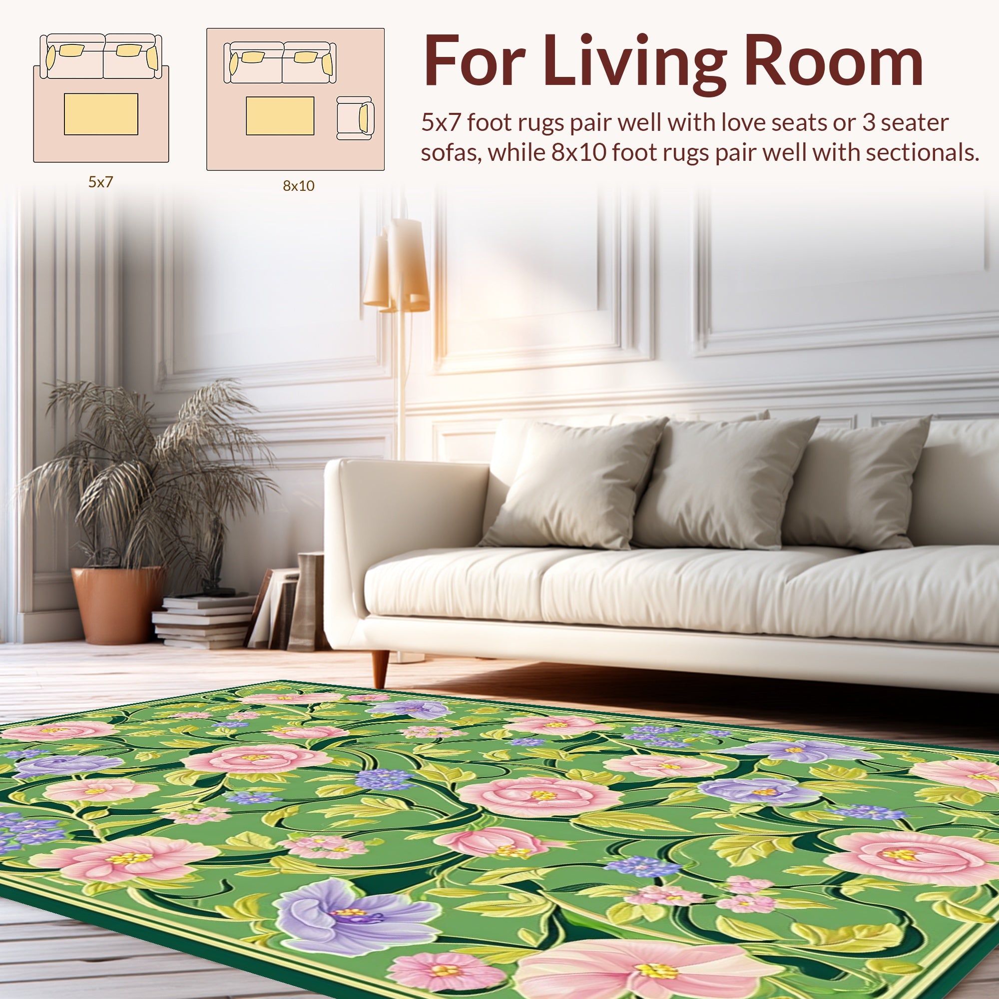Art Nouveau Floral Pattern Design Rug