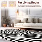 Abstract Black White Zebra Stripes Rug