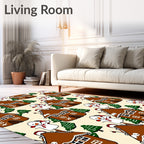 Gingerbread Houses and Snowmen Christmas Throw Rug