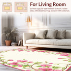 Pink Blossom Vine Pattern Design Rug