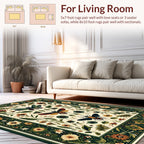 Ornate Floral Insect Garden Design Rug