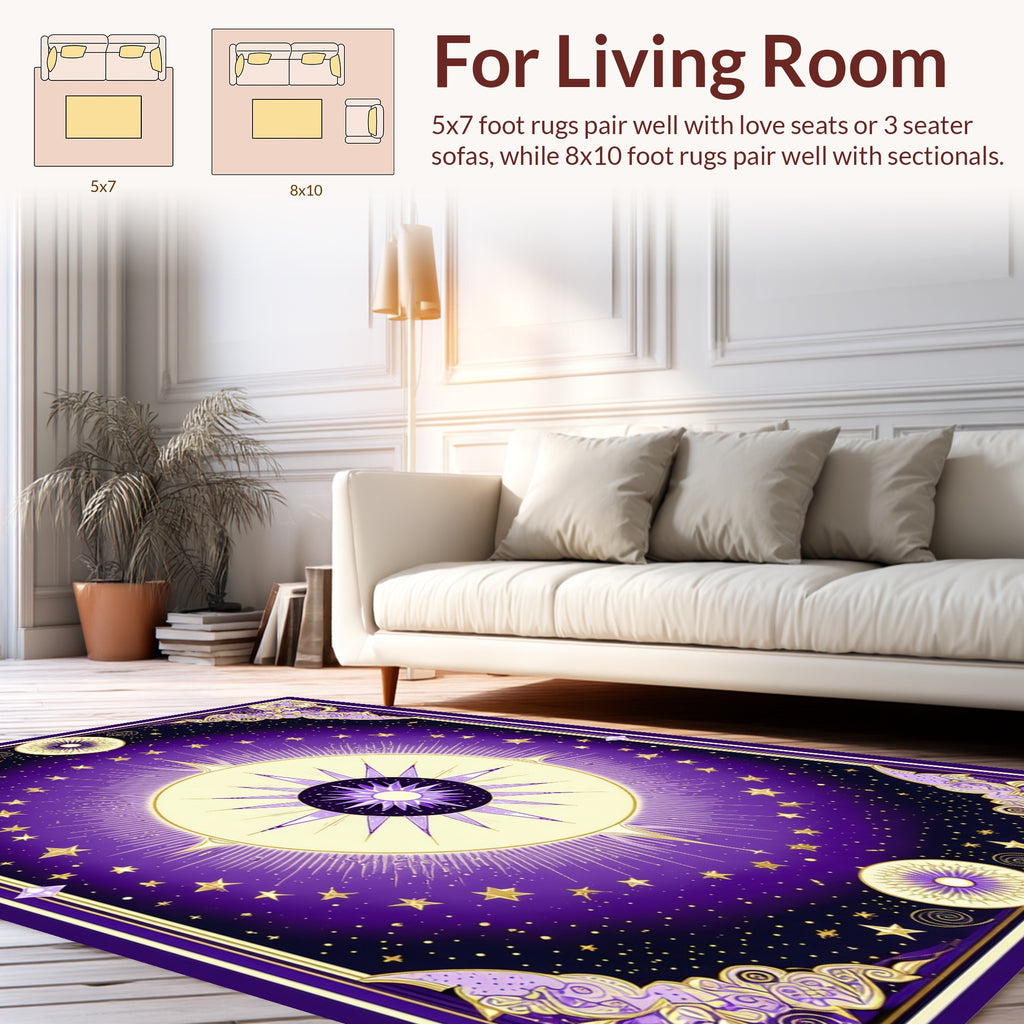 Celestial Sunburst Cosmic Design Rug