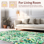 Lush Tropical Floral Botanical Pattern Rug