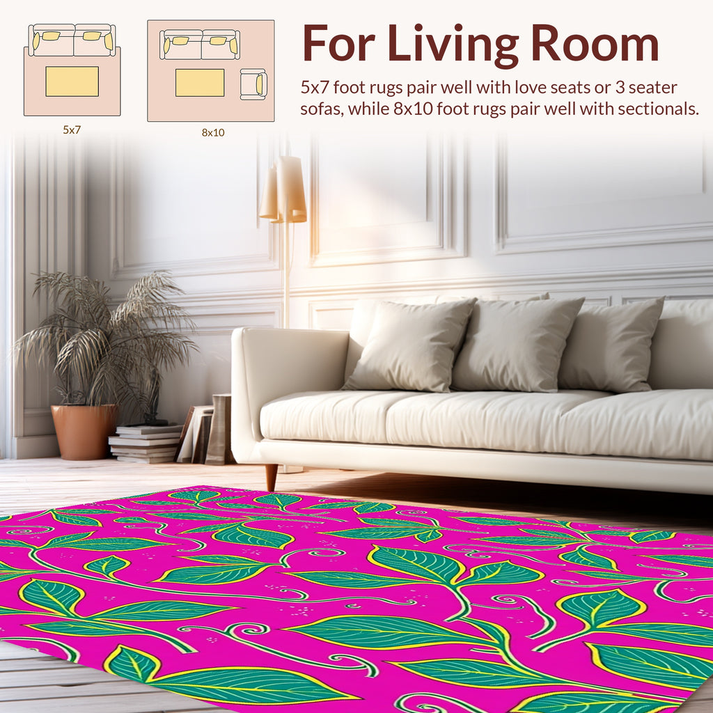 Bold Floral Vine Pattern Rug