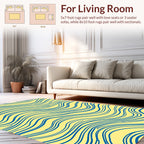 Blue Wavy Lines Pattern Rug