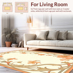 Art Nouveau Floral Swirls Peach Rug