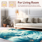 Tropical Coastal Wave Art Rug