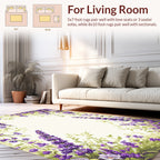 English Garden Lavender Floral Design Rug