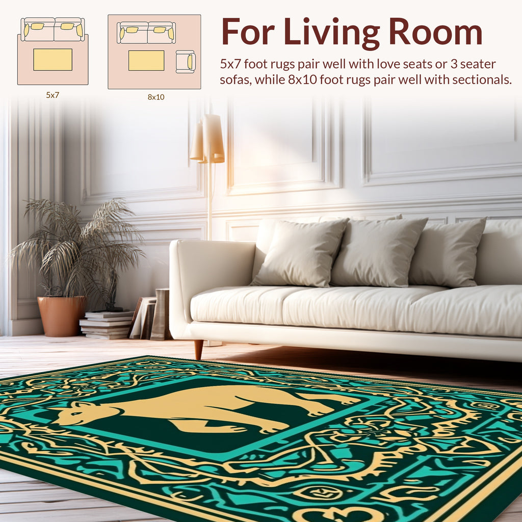 Stylized Canine Abstract Pattern Rug