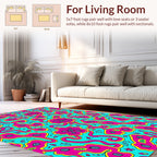Psychedelic Pink Floral Swirl Pattern Rug