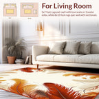 Warm Feather Patterned Organic Design Rug