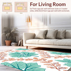 Teal And Orange Leafy Vines Rug
