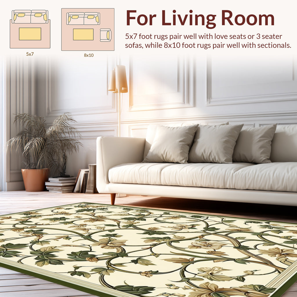 Art Nouveau Floral Vine Pattern Rug