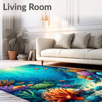 Underwater Ocean Coral Reef Scene Rug