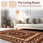 Brown White Intricate Mandala Design Rug