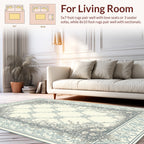 Light Blue Floral Arch Pattern Rug