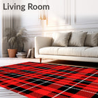 Classic Red Black Tartan Plaid Rug