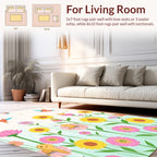 Whimsical Flying Birds Flower Garden Design Rug