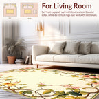 Elegant Floral Vines With Pink Yellow Blossoms Rug