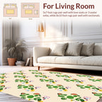 Playful Green Dot Leaf Pattern Rug