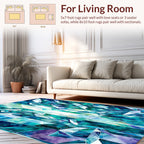 Cool Blue Crystal Geometric Design Rug
