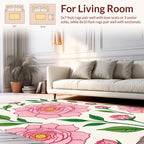 Pink Floral Vines Petals Rug