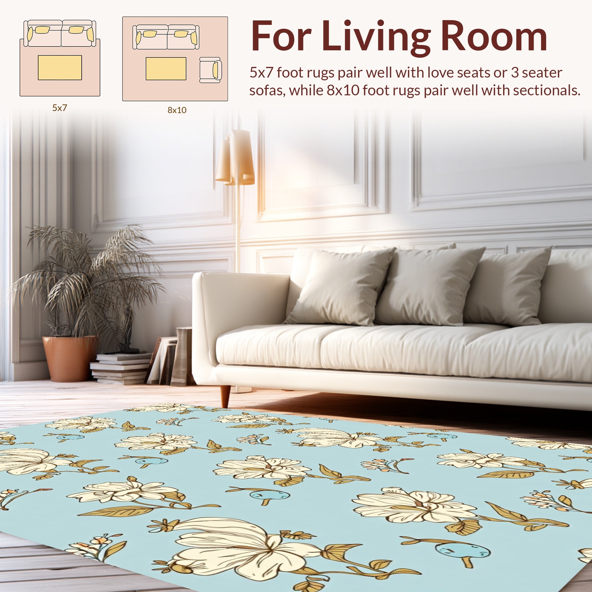 Charming Vintage Floral Pattern Design Rug