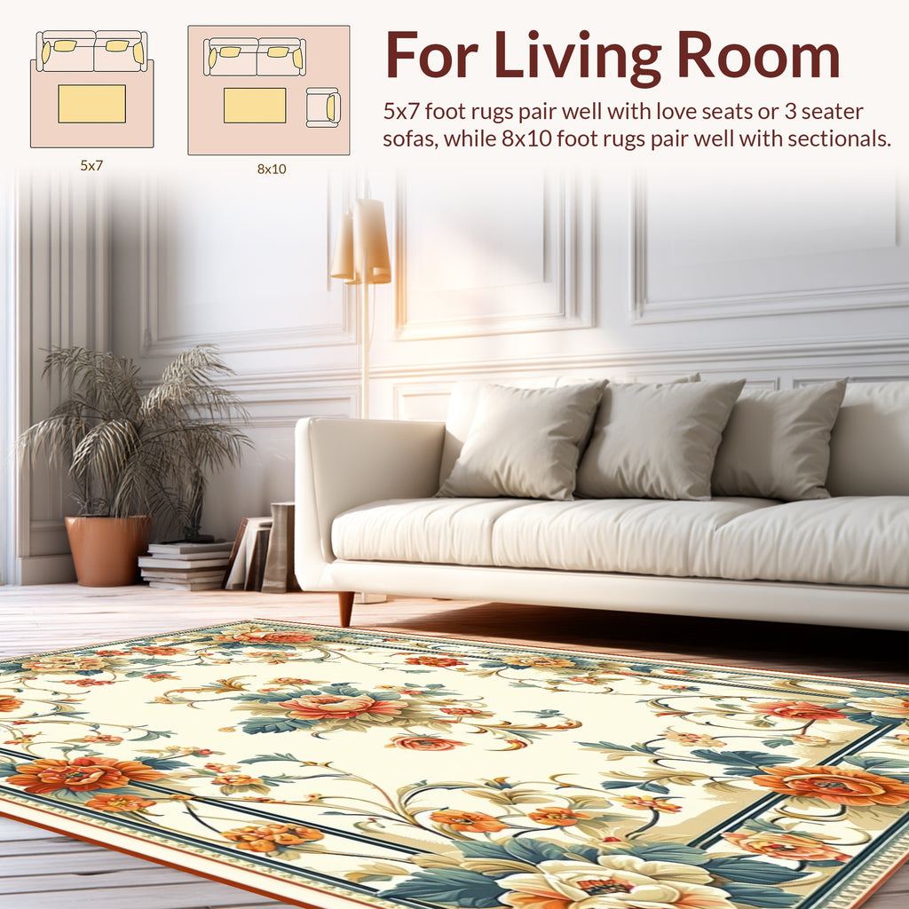 Classic Floral Swirls Rug Design Rug