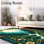 Enchanted Forest River Floral Art Rug