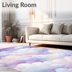 Dreamy Pastel Clouds Stars Rug