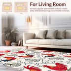 Rooster and Egg Whimsical Pattern Rug