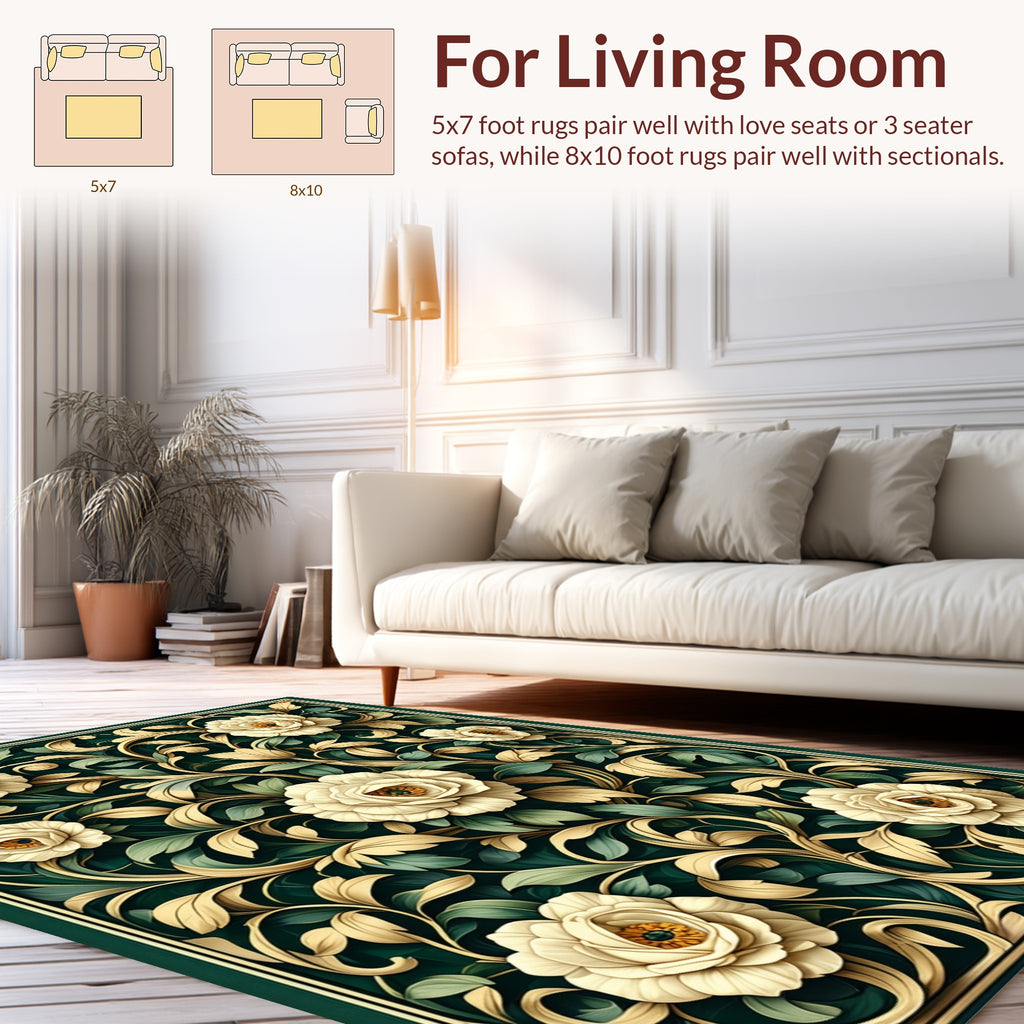 Art Nouveau Floral Pattern Rug