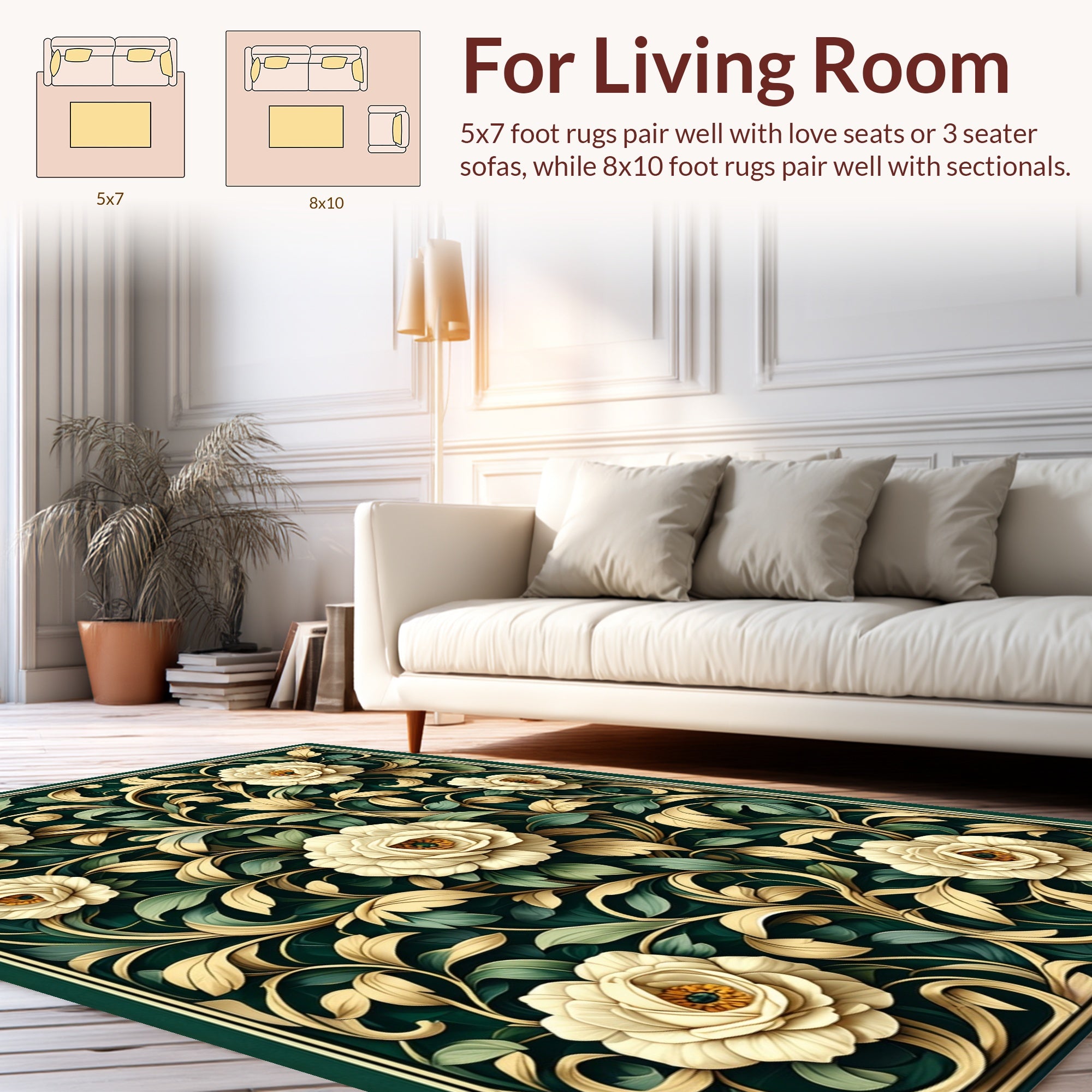 Art Nouveau Floral Pattern Rug