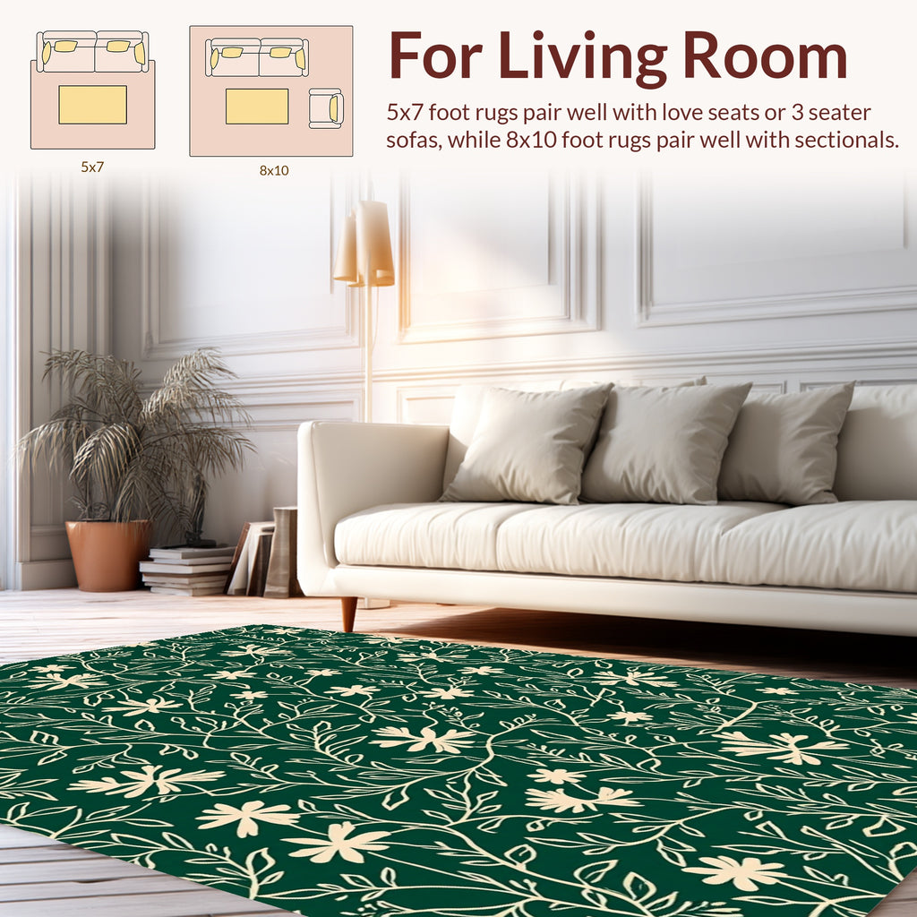 Viney Floral Pattern With Cream Accents Rug